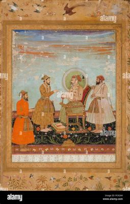 The Emperor Shah Jahan Receiving the Ambassadors of the Mughal Empire -  A Masterpiece Showcasing Intricate Details and Symbolic Representations