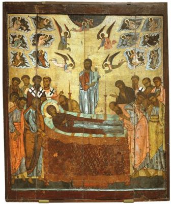 The Dormition of the Theotokos! An Examination of Sublime Iconography and Divine Narrative within a 13th Century Russian Masterpiece