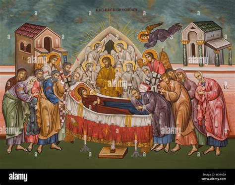 The Dormition of the Theotokos - An Exquisite Blend of Byzantine Influence and Rus' Artistic Sensibility!